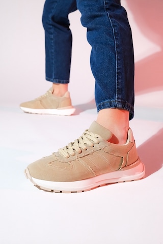 Luvishoes Rafael Bej Denim Kadın Spor Sneaker Bej