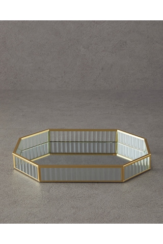 English Home Luxury Cam Dekoratif Tepsi 32x23x4 Cm Gold