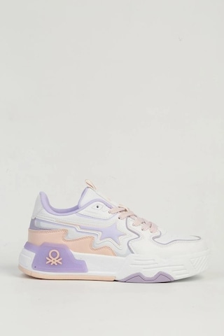 Benetton Bnı-11512 Kadın Sneaker Ayakkabı Beyaz Pudra 36-40 Beyaz - Pudra