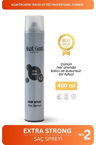 Akat Gardi Saç Spreyi Extra Strong No:2 Gri 400 Ml