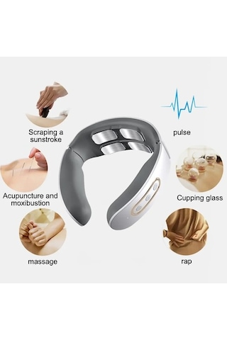 Çok Fonksiyonlu Boyun Masaj Aleti - Elektrikli Ve Isıtmalı Beyaz