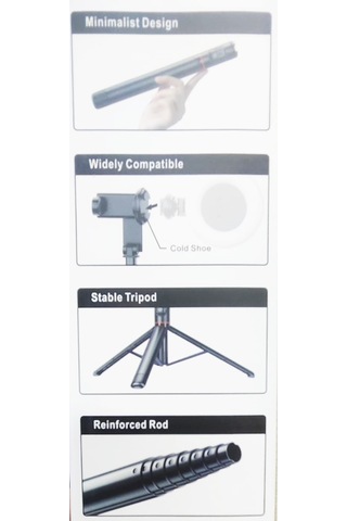 Hepu Sf-13 1.84 Metre Uzayan Tripod Selfie Çubuğu Bluetooth Kumandalı