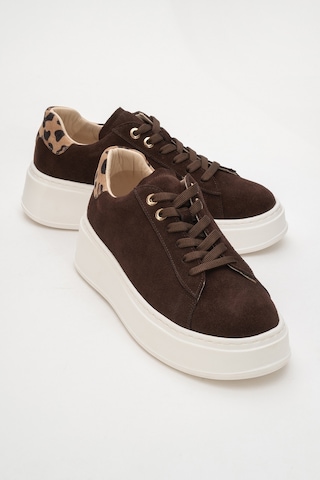 Luvishoes Luvi Shoes Gueno Kahverengi Hakiki Deri Süet Kadın Spor Ayakkabı Kahverengi