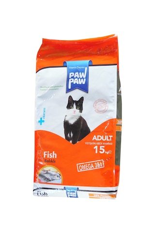 Paw Paw Balıklı Yetişkin Kedi Maması 15 KG Paw Paw Balıklı Yetişkin Kedi Maması 15 KG