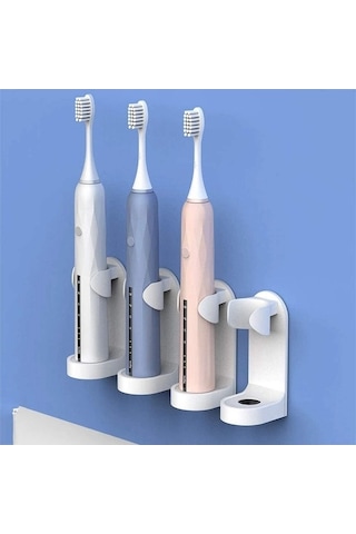 Bloomnest Lebıhmurah Bf1706 Elektrikli Diş Fırçası Tutucu, Kendinden Yapışkanlı 5'li Set, Banyo Organizatörü Beyaz