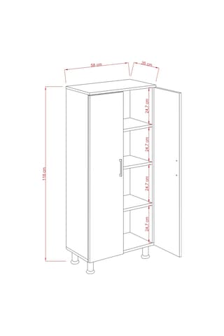 Side Banyo Çok Amaçlı Dolap 4 Bölmeli Beyaz