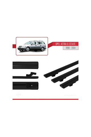 Opel Astra G Sw 1998-2004 Arası İle Uyumlu Basic Model Ara Atkı Tavan Barı Siyah 3 Adet