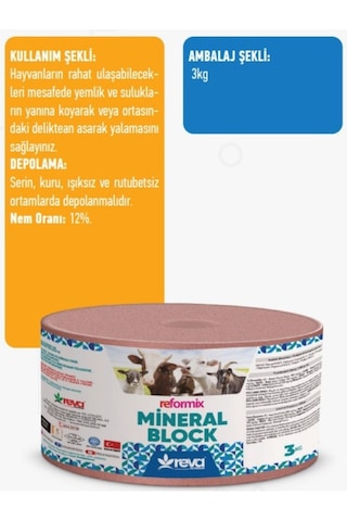 Reformix Mineral Block 3 Kg Mineralli Yalama Taşı 4'lü Paket