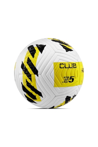 Sarı Yeni Desenli Futbol Topu 4 Astarlı No:5 480 Gr + Pompa Hediyeli X507 Sarı - Beyaz