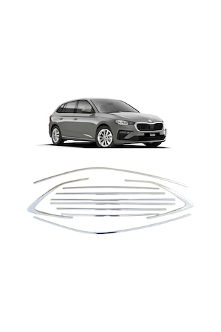 Autogp Skoda Scala Cam Çerçevesi Kenar Çıtası Krom Tamtur 2019+ 12 Parça Au-sk- 1346
