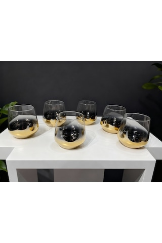 Çnr Home Collection Lav Titanyum Gold Kisa Bardak Gold