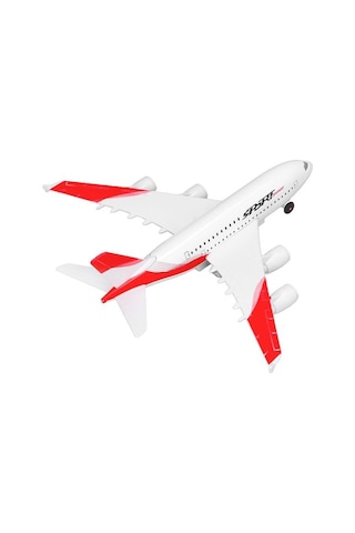 Ctoys Çek Bırak Metal Yolcu Uçağı Işıklı Sesli Kırmızı A3806a