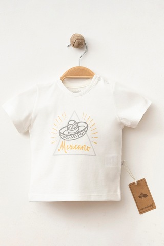 %100 Pamuklu Mexicano T-shirt Ekru