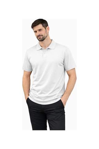 Mekaizen Erkek Slim Fit Polo Yaka Tişört Dar Kesim Basic Kısa Kollu Günlük T-shirt Beyaz