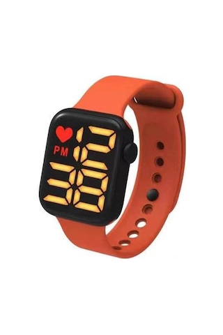 Tenfowee Xr4563 Spor Led Saat - 50m Su Geçirmez, Gece Işığı, Tarih/ay Gösterimi, 24 Saatli, Uzun Pil Ömrü, Tpu Kordon - Turuncu