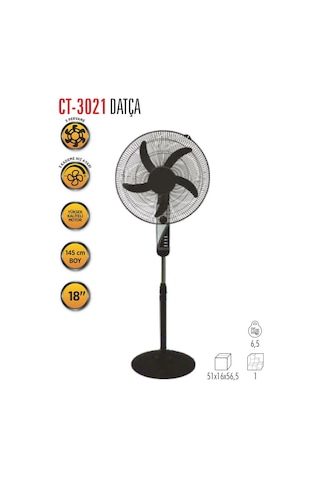 Cata Ct-3021 45 Cm 5 Pervaneli 50 Watt 3 Kademe 145 Cm Ayaklı Vantilatör