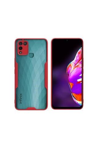 Newface - 772 - İnfinix Hot 10 Play Kılıf Platin Silikon - Csmo-tex - - Kırmızı
