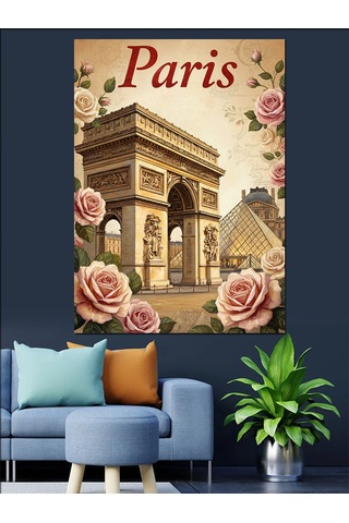 Paris Zafer Takı Vintage Dekoratif Kanvas - Mdf Ahşap Tablo