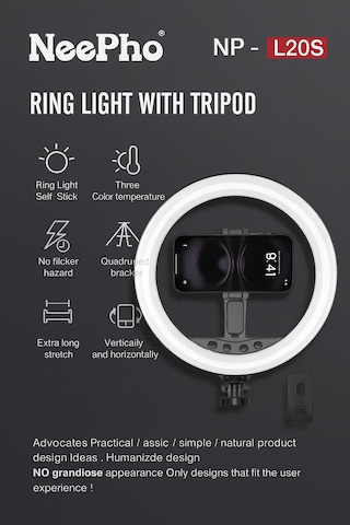 Xiaomi 17 Pro Max Uyumlu Np-l20s Profesyonel Ring Light Selfie Çubuğu Ve Tripod Seti