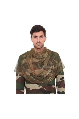 Kamuflaj Kare Askeri Şal Gizlenme Ağı Tactical File Puşi - Çok Renkli
