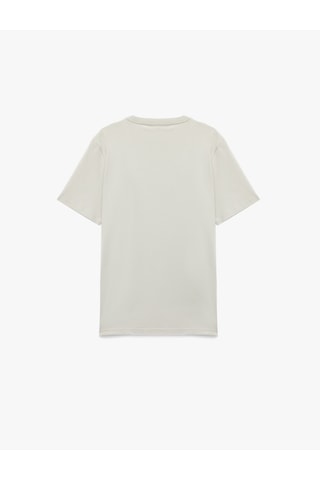 Koton Regular Fit Kısa Kollu Bisiklet Yaka Pamuklu Baskılı Tişört Gri 6wam10039mk Gri