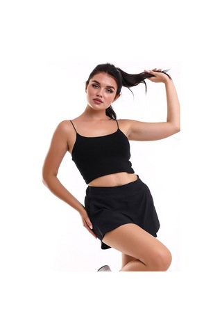 Winmoda34 Kadın Spor Şortlu Tenis Eteği Siyah