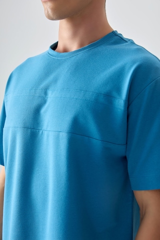 Air Jones Tommy Life Petrol Mavi Pamuklu Kalın Yumuşak Dokulu Oversize Fit Basic Erkek T-shirt - 88378 Petrol Mavi