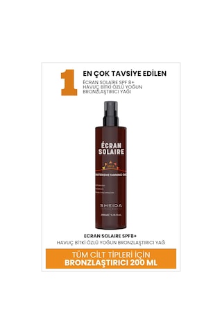 Sheida Havuç Özlü Yoğun Bronzlaştırıcı Güneş Yağı SPF8 200 ML