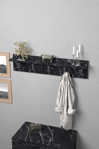 Askılık Duvar Elbise Askılığı Portmanto 80 Cm Bendir Düz Siyah