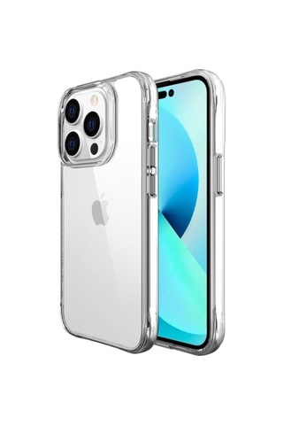 Apple Uyumlu iPhone 14 Pro Kılıf Zore Şeffaf Ultra İnce Airbag Tasarımlı Okka Kapak Renksiz