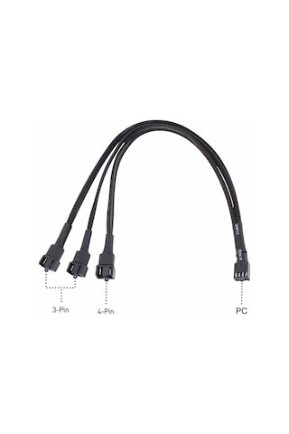1 To 3 Çoğaltıcı 25cm Fan Uzatma Kablosu Y Tip 4 Pin 3 Pin Bilgisayar Kasa Anakart Ekran Kartı Soğut