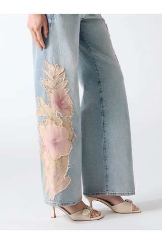 Guess Rey Loose Fit Kadın Jean Pantolon W6ya4bd1772 Mavi