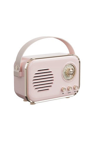 Geeroyoo Pembe Retro Bluetooth Hoparlör - Fm Radyo, Tf Kart, Aux Girişi, 1500mah Pil, Kaliteli Ses İle Ev Ve Dışarı Kullanım