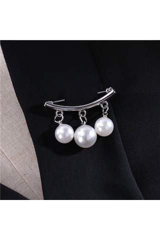 Kore Basit İnci Sevimli Broş Kadın Aksesuarları Kpop Kadınlar İçin Broşlar Pins Emaye Pin Takı Gümüş