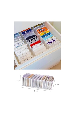Akordiyon Çekmece Düzenleyici Organizer 11 Gözlü Beyaz