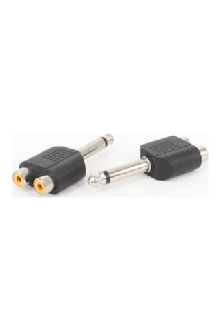 5 Adet 6.3mm Mono Anfi Amfi Mikrofon Ses Jakı Jack - 2 Rca Dişi Audıo Lale Tos Dönüştürücü
