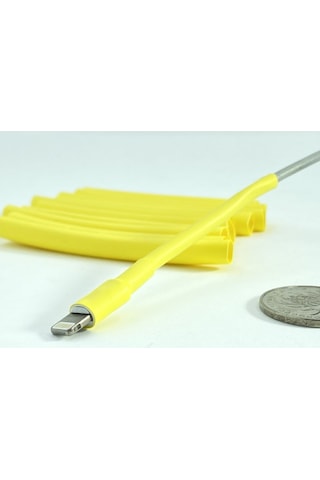 Iphone Uyumlu Sarı Şarj Kablosu Koruyucu Makaron 10 Adet 6 Cm