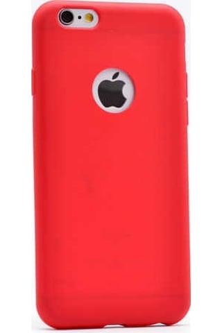 Noktaks - Apple Uyumlu iPhone 6 Plus / 6s Plus - Kılıf Mat Renkli Esnek Premier Silikon Kapak - Kırmızı