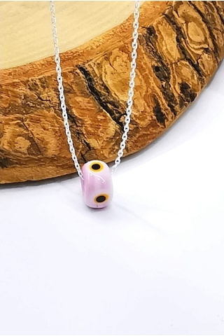 Omar Silver Kadın Nazar Boncuklu Doğal Taşlı Gümüş Kolye Omr8211 (513868092)