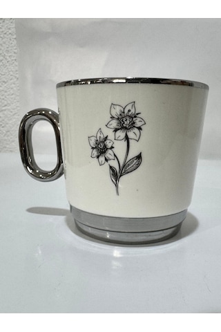 Acar Adora Kupa Gri Çiçek Desen Karma Desen Çok Renkli