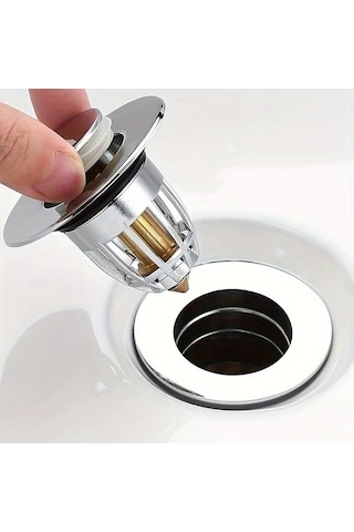 Trendooze Gaojunshop01 Silvery 1 Adet Parlak Zıplayan Lavabo Tıkacı - Dayanıklı Su Stoperi, Modern Tasarım