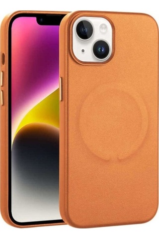 Apple Uyumlu iPhone 14 Kılıf Pu Deri M-safe Wireless Şarj Özellikli Zore Derix Kapak Taba