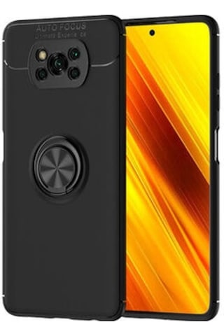 Poco X3 Pro Kılıf Yüzüklü Sağlam Esnek Ringo Silikon Kapak Siyah