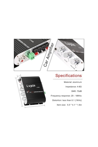 Didadodo Mini Hıfı Ses Stereo Güç Amplifikatörü Subwoofer Mp3 Araba Radyo Kanalları 2 Ev Süper Bas, Araba Ve Ev İçin Mükemmel