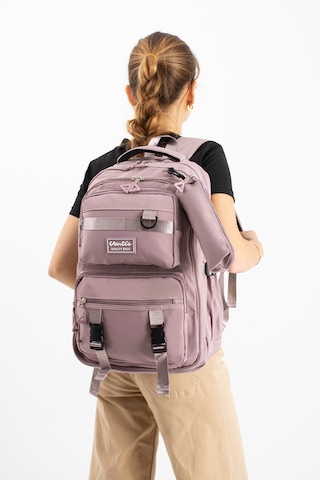 Ventis Qualty Okul Çantası Su Geçirmez Klinkır Kumaş Unisex Sırt Çantası Model 7c Pudra Pembe