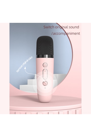 Suofeng P2 Modeli Bluetooth Hoparlör, Çift Mikrofonlu, Pembe Rengi, Karaoke İçin, 6w Güç, 2000mah Batarya, Echo Efekti