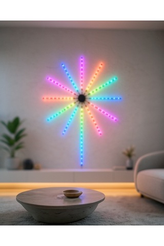 Rgb Led Duvar Aydınlatması, Telefon Kontrollü Dekoratif Lamba Çok Renkli