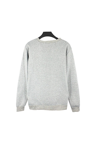 Dolıty Erkek Kazak Düz Polar Sweat Top Bisiklet Yaka Jumper Gri Gri