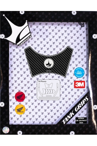 Honda Crf250 Rally 2025 İle Uyumlu Kaydırmaz 6d Karbon 14 Parça Tank Pad Seti Gc77 KARBON