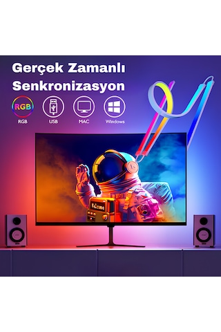 Bilgisayar Ambilight Işığı Görüntüye Duyarlı Ambilight Led Bilgisayar Ambilight Işığı Görüntüye Duyarlı Ambilight Led